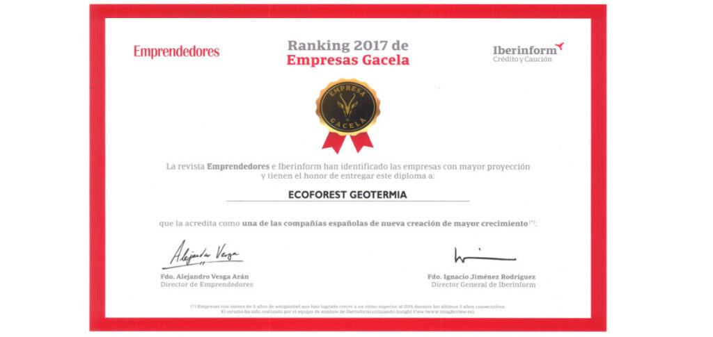 Ecoforest, identified as "Empresa Gacela 2017"